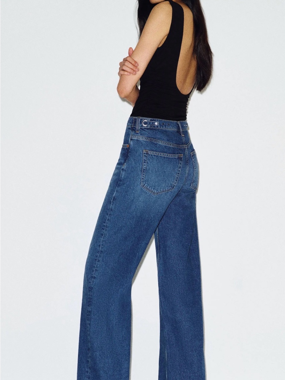 Reformation Reissa Adjustable Wide-Leg Women's Jeans - Blue